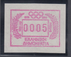 Griechenland: Frama-ATM Sonderausgabe Olympische Spiele 1996,  Mi.-Nr. 16.1 W ** - Timbres De Distributeurs [ATM]