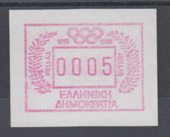Griechenland: Frama-ATM Sonderausgabe Olympische Spiele 1996,  Mi.-Nr. 16.1 Y ** - Timbres De Distributeurs [ATM]