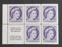 CANADA BLOC DE 5 X YT 270 NEUFS**MNH + UN TIMBRE  PUBLICITAIRE" ELISABETH II" ANNÉE 1954 - Ungebraucht
