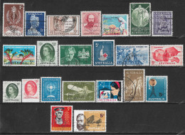 1961-1965 AUSTRALIA LOT OF 22 USED STAMPS SCV $4.55 - Gebruikt