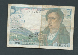 FRANCE - TYPE BERGER - 5 FRANCS -   Z.23/12/1943 .z E.120 13642   Laura 12503 - 5 F 1943-1947 ''Berger''