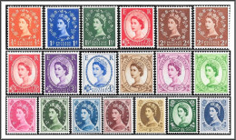 QEII 1955 Wildings Edwards Crown SG540 - SG556 + SG544b Set Of 19 Unmounted Mint Hrd2-d - Unused Stamps