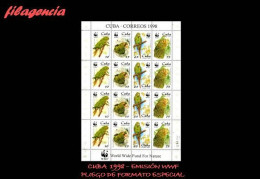 CUBA MINT. 1998-27 EMISIÓN WWF. FAUNA AMENAZADA DE EXTINCIÓN. CATEY. MINIPLIEGO - Ungebraucht