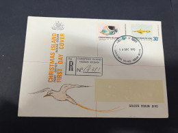 13-2-2024 (4 X 9)- Christmas Island FDC Registered Cover - 1970 - 2 FISH Stamps (with Sydney GPO Arrival Postmark Back) - Christmas Island