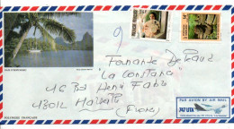 POLYNESIE AFFRANCHISSEMENT COMPOSE SUR LETTRE POUR LA FRANCE 1983 - Lettres & Documents