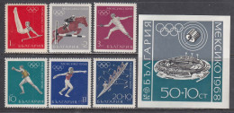 Bulgaria 1968 - Olympic Games, Mexiko, Mi-nr. 1810/15+Bl. 22, MNH** - Ungebraucht