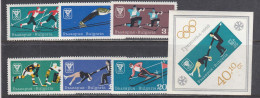 Bulgaria 1967 - Olympic Winter Games 1968, Grenoble, Mi-Nr. 1744/49+Bl. 20, MNH** - Ungebraucht