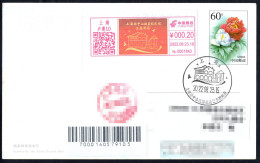 China 2022 "Shanghai Sun Yat Sen Former Residence Memorial Hall" Postage Machine Meter On Rose Postcard - Brieven En Documenten