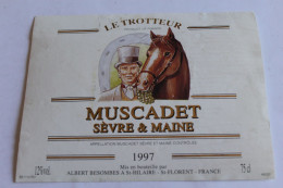 MUSCADET Sevre Maine LE TROTTEUR Tete De Cheval Et Cavalier 1997 12e 75cl ALBERT BESOMBES A ST HOLAIRE ST FLORENT - Other & Unclassified