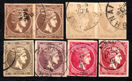 2470. GREECE 8 LARGE HERMES HEAD LOT - Used Stamps