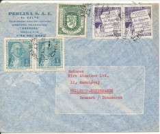 Chile Air Mail Cover Sent To Denmark  27-12-1958 Topic Stamps - Poste Aérienne