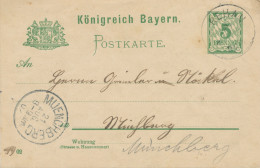 BAYERN ORTSSTEMPEL REHAU K1 1902 Auf 5 Pf Rauten-GA Nach MUENCHBERG (MÜNCHBERG) - Postal  Stationery