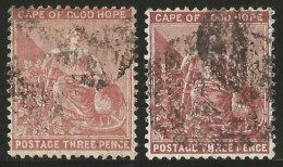 Cape Of Good Hope 1881. 3d Claret, Wmk.CC. SACC 34+34a, SG 39+39a. - Cap De Bonne Espérance (1853-1904)
