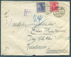 1919 Germany Breslau Postage Due, Taxe Postomaerke Cover - Kristiania Norway - Briefe U. Dokumente
