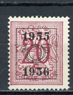 BELGIQUE:  1955-1956 PREO N° Yvert 322 (*) - Typo Precancels 1951-80 (Figure On Lion)