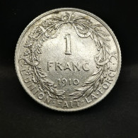 1 FRANC ARGENT 1910 ALBERT 1er EN FRANCAIS BELGIQUE / BELGIUM SILVER - 1 Franco