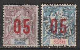 Grande Comore N° 21A, 22A Chiffres Espacés - Used Stamps