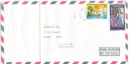 Noevelle-Caledonie Commerce Lettre Avion Noumea 17feb1981 X Italie Avec Faune F.42 + Nature F.23 Protection - Briefe U. Dokumente