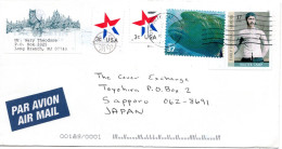 74965 - USA - 2004 - 37¢ Fisch MiF A LpBf MONMOUTH -> TOYOHIRA (Japan), M "Nachtraeglich Entwertet"-Stpl - Lettres & Documents