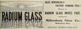 Radium Glass Moves Fast Millersburg Glass Advertising 1910 (Photo) - Voorwerpen