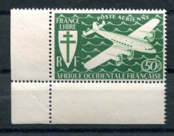 RC 26951 AFRIQUE OCCIDENTALE AOF COTE 4€ PA N° 2 - 50f VERT POSTE AERIENNE COIN DE FEUILLE NEUF ** MNH TB - Ungebraucht