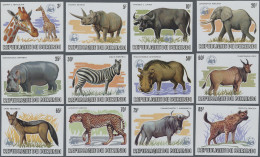 Burundi: 1982, African Wildlife/WWF 2fr.-85fr., IMPERFORATE, Complete Set Of 13, - Ungebraucht