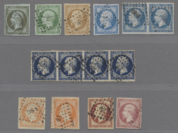 France: 1853-70, Napoléon III, Qualitätslos Von 14 Voll- Bis Breitrandigen Ungez - Used Stamps