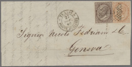 Italien Foreign POs: 1867, NOV 27, EL To Italy Bearing 1o And 30cmi DLR Printing - Sonstige & Ohne Zuordnung