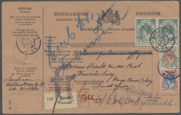 Netherlands: 1909, Cpl. Parcel Card From UTRECHT Bearing 25c, 50c And 1g. (x2) T - Lettres & Documents