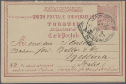 Turkey - Postal Stationery: 1895, Doppelkarte Mit Wappen Und Tughra, 20 Pa. Trüb - Postal Stationery