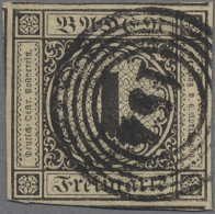 Baden - Marken Und Briefe: 1851, 1 Kr. Schwarz Auf Hell- Bis Mittelgraugelb [säm - Other & Unclassified