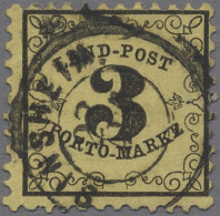 Baden - Landpostmarken: 1864ff., Ziffer Im Rankenwerk, 3 Kr. Schwarz Auf Dunkelr - Other & Unclassified