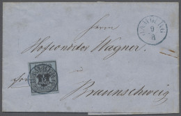 Hannover - Marken Und Briefe: 1851, Freimarke 1/15 Thaler Schwarz Auf Graublau V - Hannover