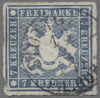 Württemberg - Marken Und Briefe: 1868, Freimarke 7 Kreuzer Blau Durchstochen, Mi - Otros & Sin Clasificación