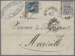 Elsass-Lothringen - Besonderheiten: 1871, Freimarke 20 Centimes Mit Netzwerk Mit - Sonstige & Ohne Zuordnung