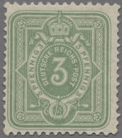 Deutsches Reich - Pfennig: 1887ff., Spätauflage, 3 Pfg. Mittelgelblichgrün, Post - Unused Stamps