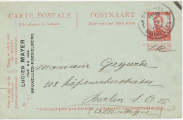 BELGIEN 1914 Albert I 10C Postkarte (links Einriß) K1 "BRUSSEL / BRUXELLES 3" Nach BERLIN ABART: Im Wertstempel Linker - Non Classés