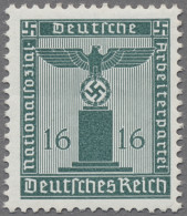 Deutsches Reich - Dienstmarken: 1942, 16 Pf. Blaugrün Mit Waagerechter Gummiriff - Dienstmarken