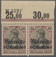 Deutsche Post In Marokko: 1905, Germania Deutsches Reich Ohne WZ., 60 C. Und 1 P - Morocco (offices)