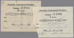 Deutsch-Südwestafrika - Besonderheiten: 1912 (ca.), Zwei Fahrkarten Der Eisenbah - German South West Africa