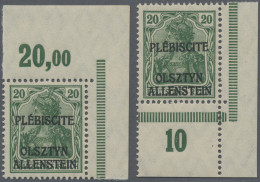 Deutsche Abstimmungsgebiete: Allenstein: 1920, Germania 20 Pfg. Dunkelgrün, Nich - Sonstige & Ohne Zuordnung