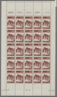 Saarland (1947/56): 1953, Saar V, 500 Fr. Ludwigskirche, Kompletter Druckbogen I - Unused Stamps