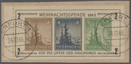 Sowjetische Zone - Thüringen: 1945, Weihnachtsblock, Die Gute Papiersorte "t" (g - Other & Unclassified