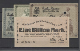 Deutschland - Notgeld - Hessen: 1918-1923, Partie Von 8 Notgeldscheinen Mit "Sta - Lokale Ausgaben