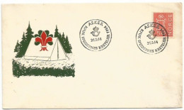 Scout Explorers Camp In Norway - Special Cachet Asker 24jun1964 On Official CV - Lettres & Documents