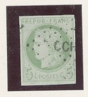 COCHINCHINE  - N°17 COLONIES GÉNÉRALES- CERÈS 5 C VERT /AZURÉ  TTB-Obl .LOSANGE C C H  -NOIR-SIGNÉ L.COSNELLE - Used Stamps