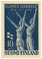 281311 HINGED FINLANDIA 1947 FIESTA GIMNASTICA - Gebruikt