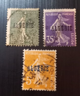 Algérie 1924 -1926 Timbres Français Avec Surimpression "ALGERIE" En Noir - Usati