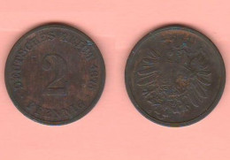 Germania 2 Pfennig 1875 C Mint Germany Allemagne Deutsches Reich Copper Coin - 2 Pfennig