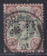 Grande Bretagne - 1887 - 1900  Victoria -    Y&T N °  97  Perforé  BB  Oblitéré - Perfin